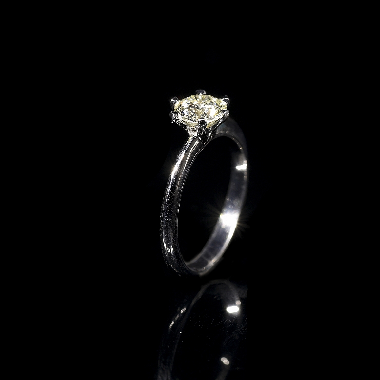 Solitaire white gold with brilliant 1 cts - 4