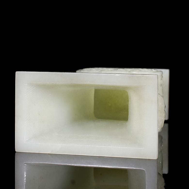 Jarrón de jade blanco de Hetian 