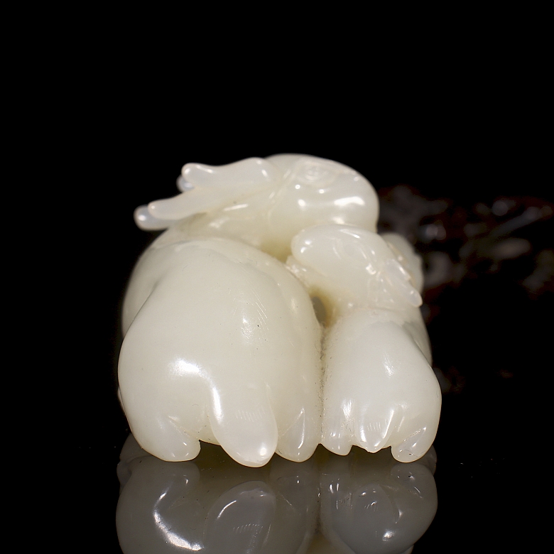Figura de jade blanco de Hetian 