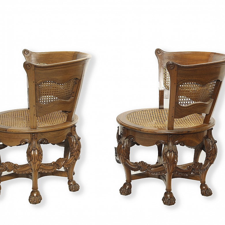 Set of Dutch Colonial-style ‘Burgomaster’ chairs, 20th century