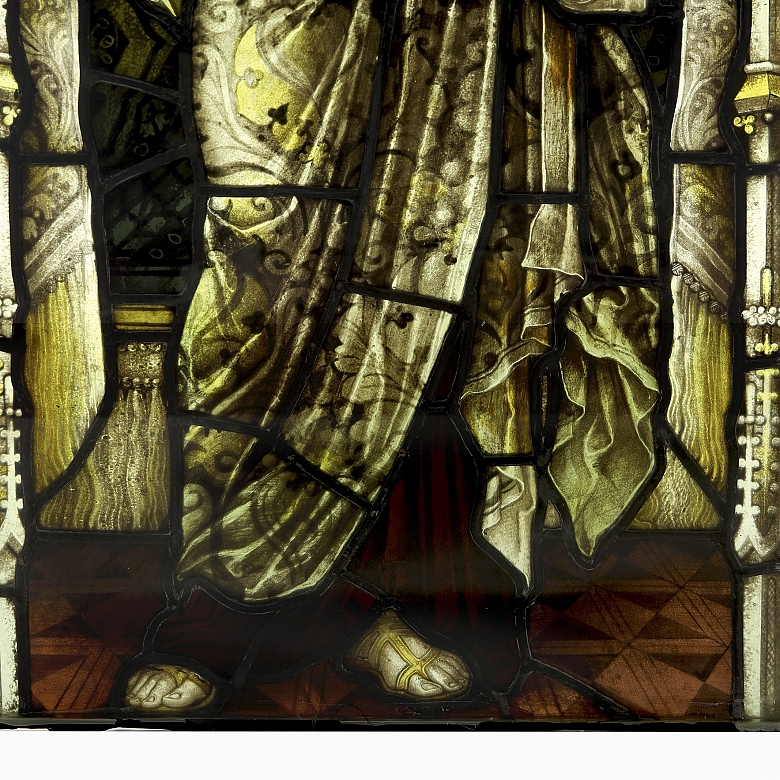 Shrigley and Hunt, leaded glass window ‘Christ with Apostles’, 19th-20th century