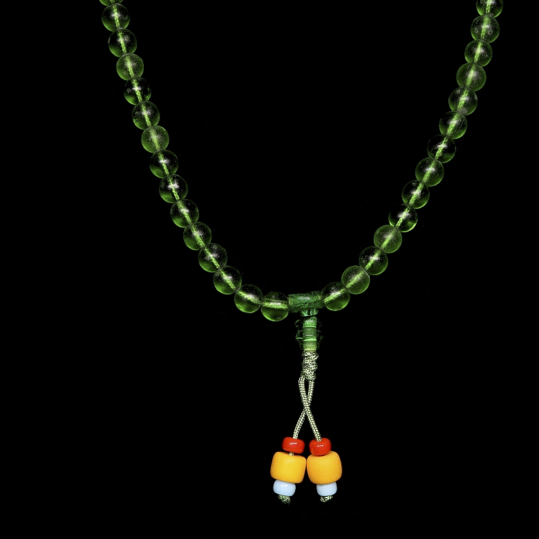 One hundred and eight Liuli bead necklace, Qing dynasty - 2