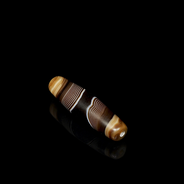 Cuenta Dizi de ágata natural tallada, dinastía Liao