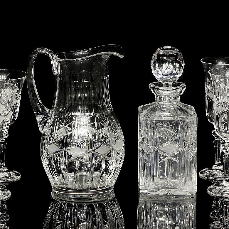 Bohemian glassware set, 20th century