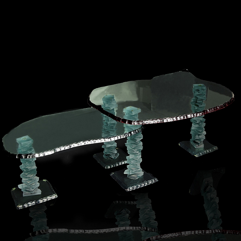 丹尼·莱恩风格玻璃桌，20世纪