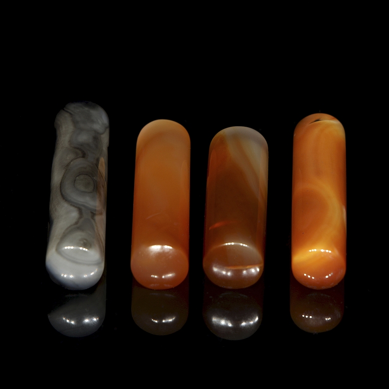 Set of tubular agates, 20th century
