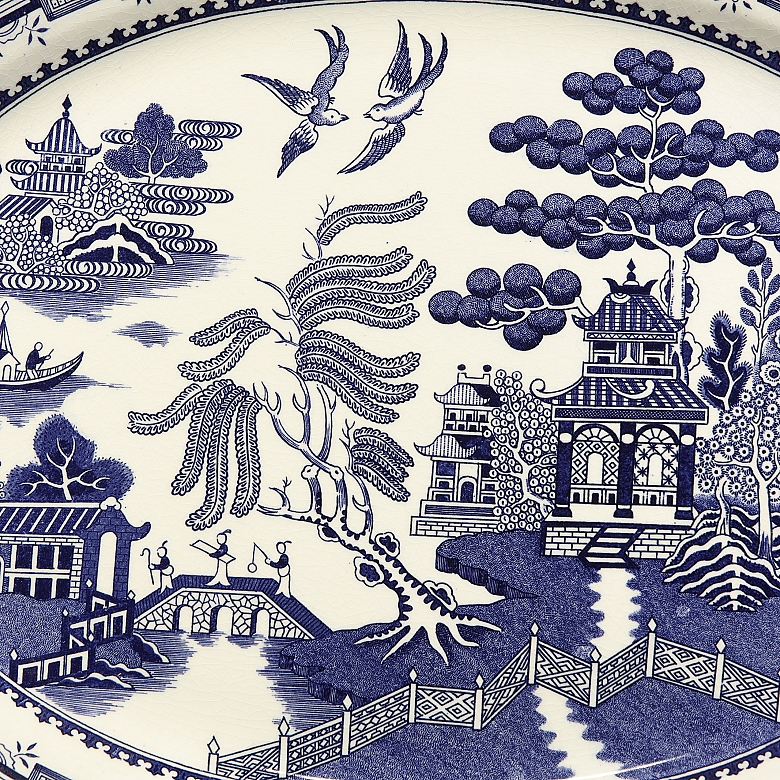 Oval Willow Pattern tray, 19th century - 1