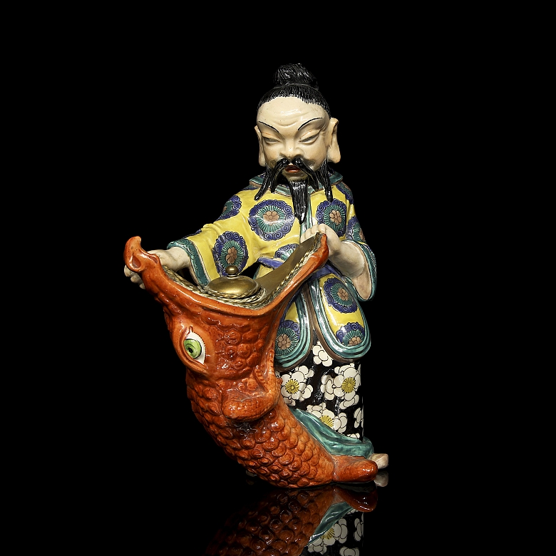 Chinese porcelain scrivener “Man with crocodile” 20th century - 1