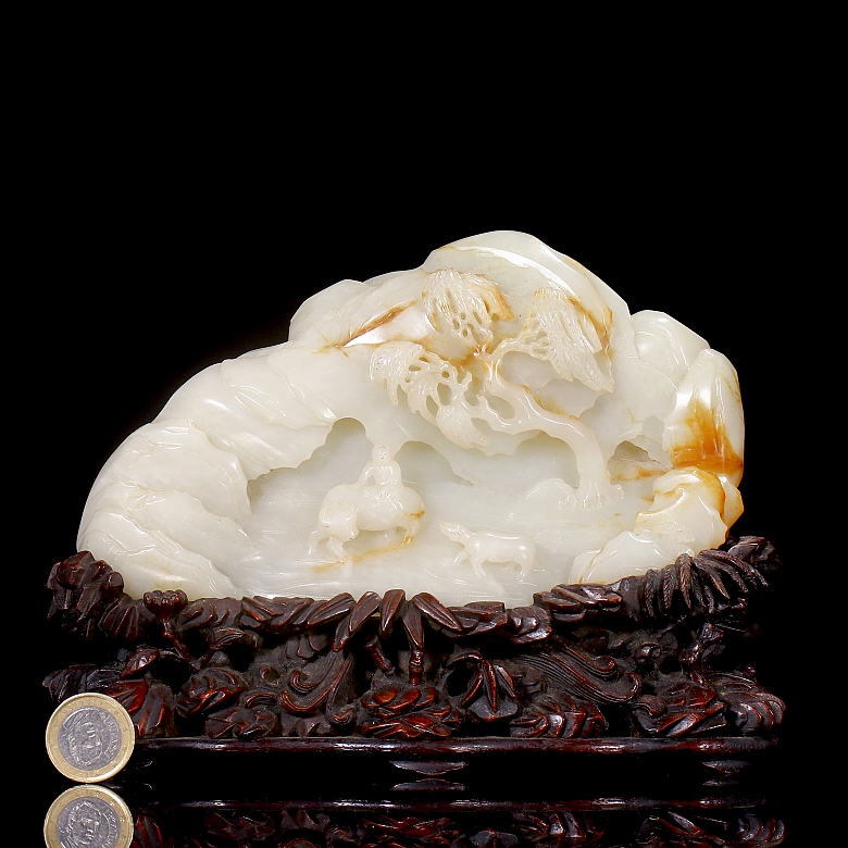 Figura de jade blanco de Hetian 