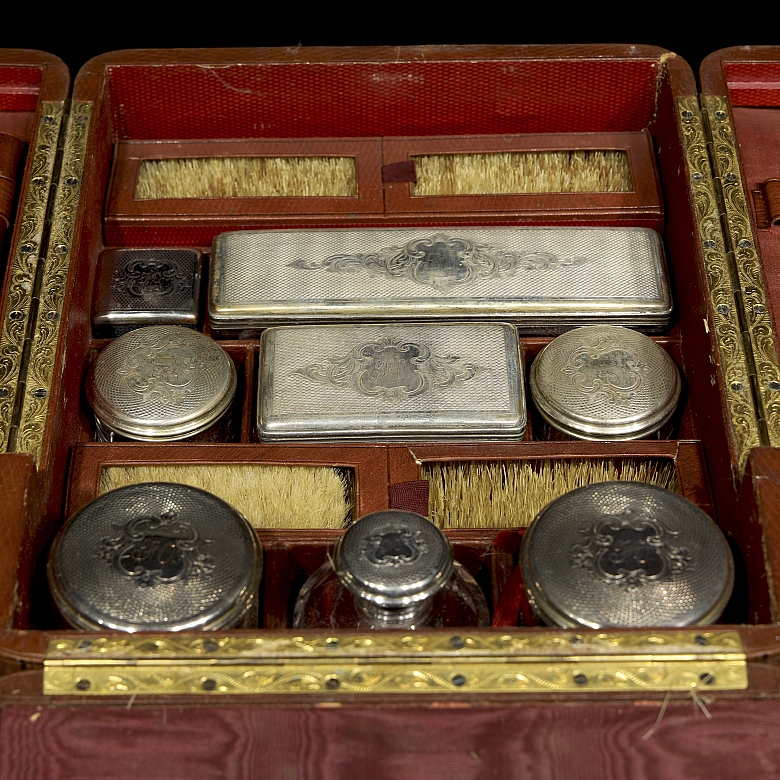 Gentleman's travelling dressing table, 19th century