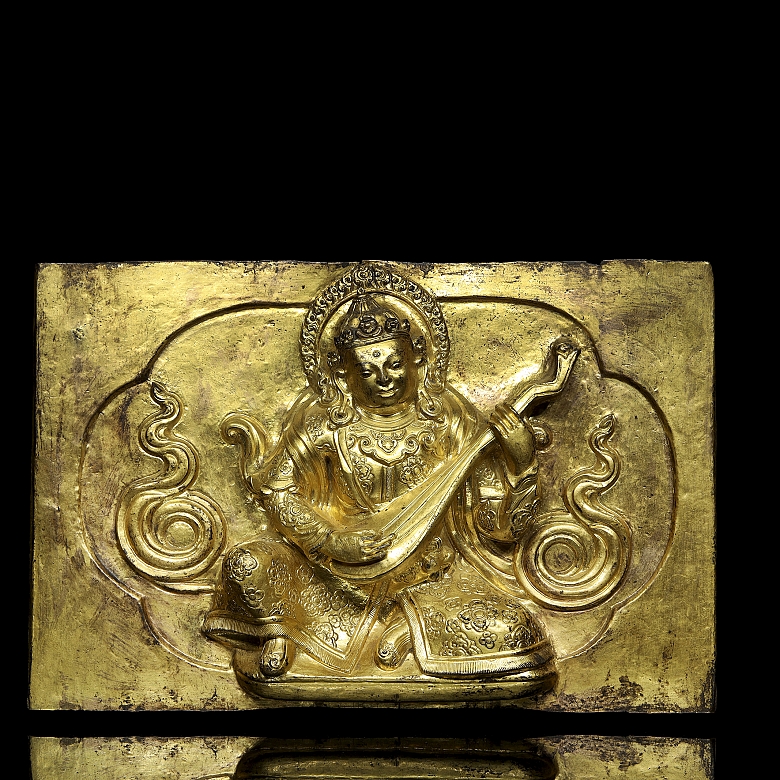 Placa de cobre dorado 