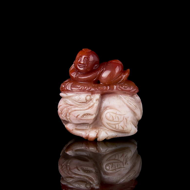 Nanhong figure, ‘Boy with Qilin,’ Qing dynasty