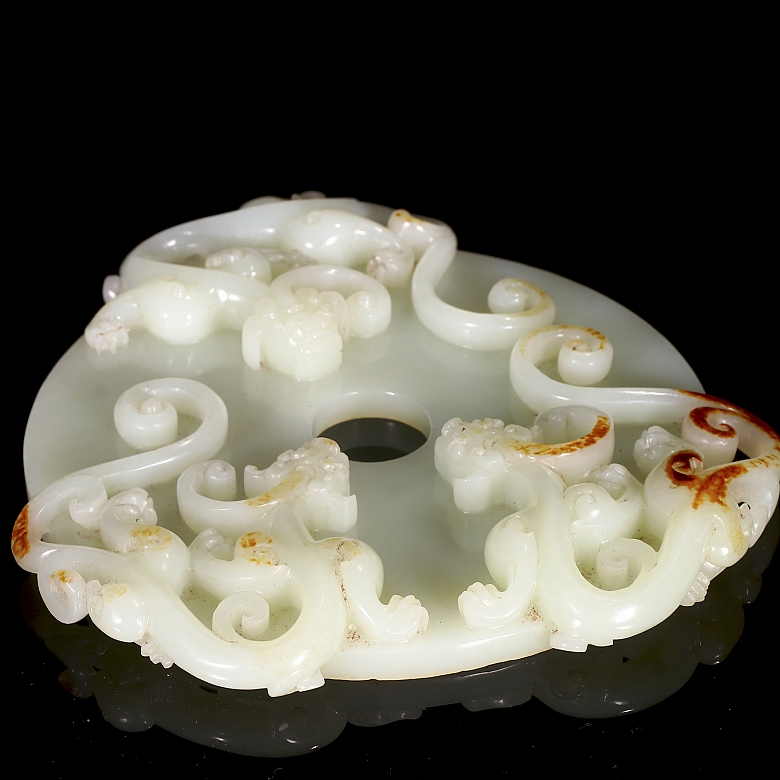 Disco Bi de jade blanco de Hetian 