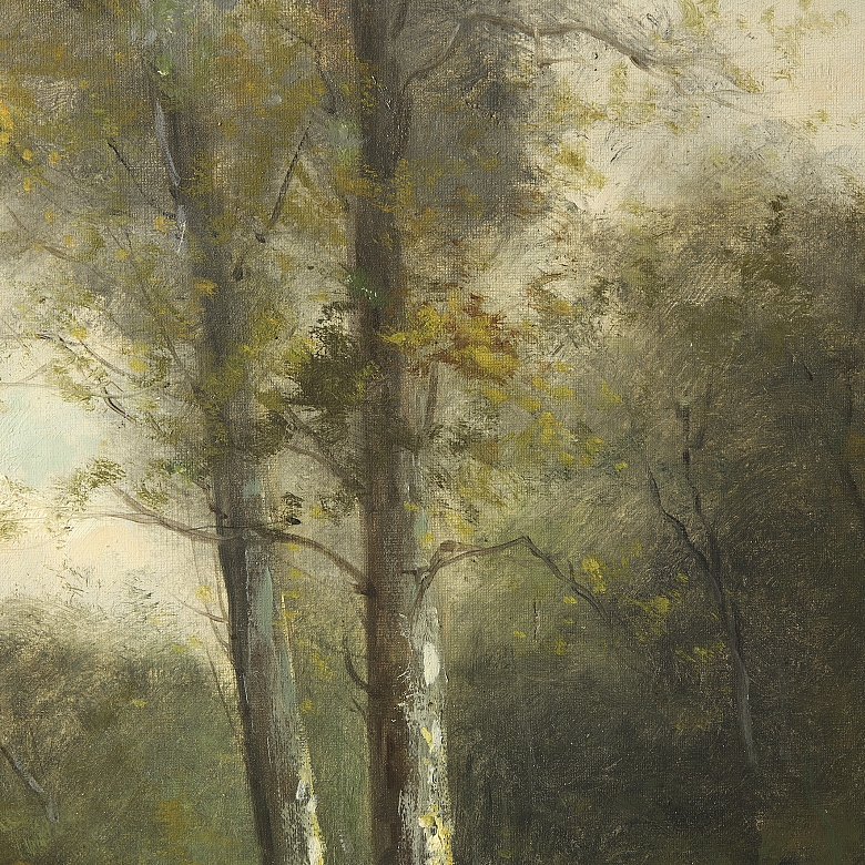 Carolus Morizot (20th century) ‘Lake in the Grove’