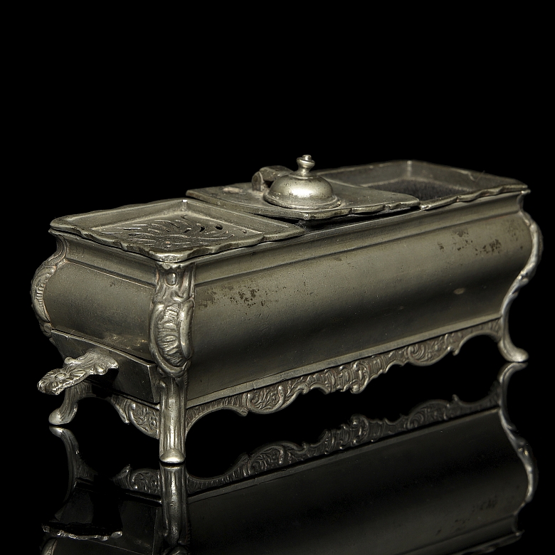 J. Hoofmans, Louis XIV style pewter writing desk, 19th century - 3
