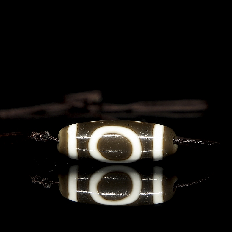 Cuenta de ágata bicolor 