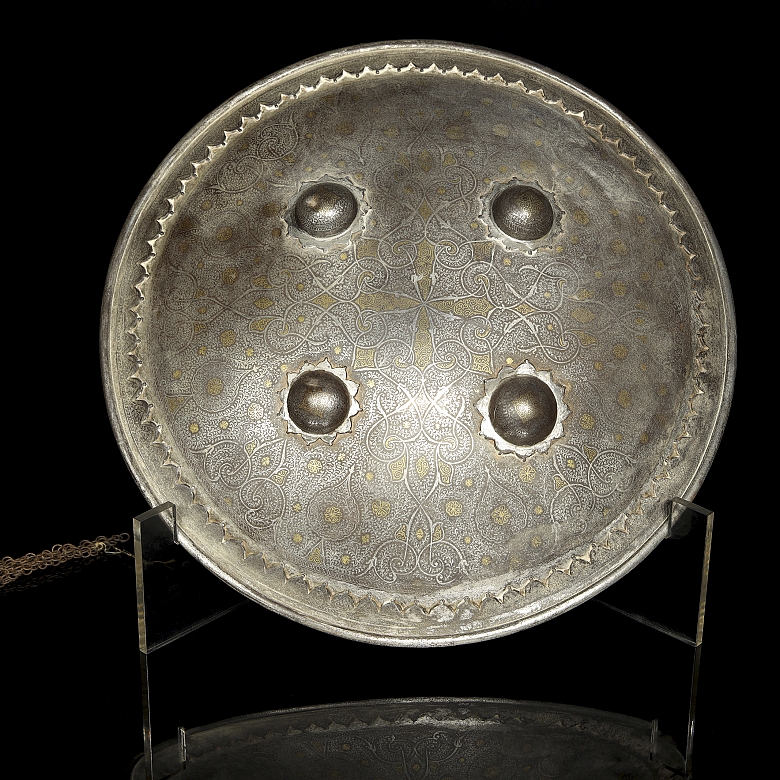 Khula Khud and Sipar helmet with gold and silver inlays. 19th century