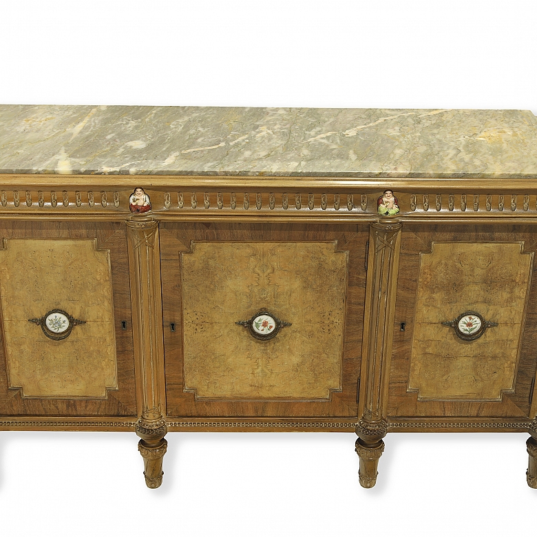 Wooden and porcelain hall set, 20th century - 6