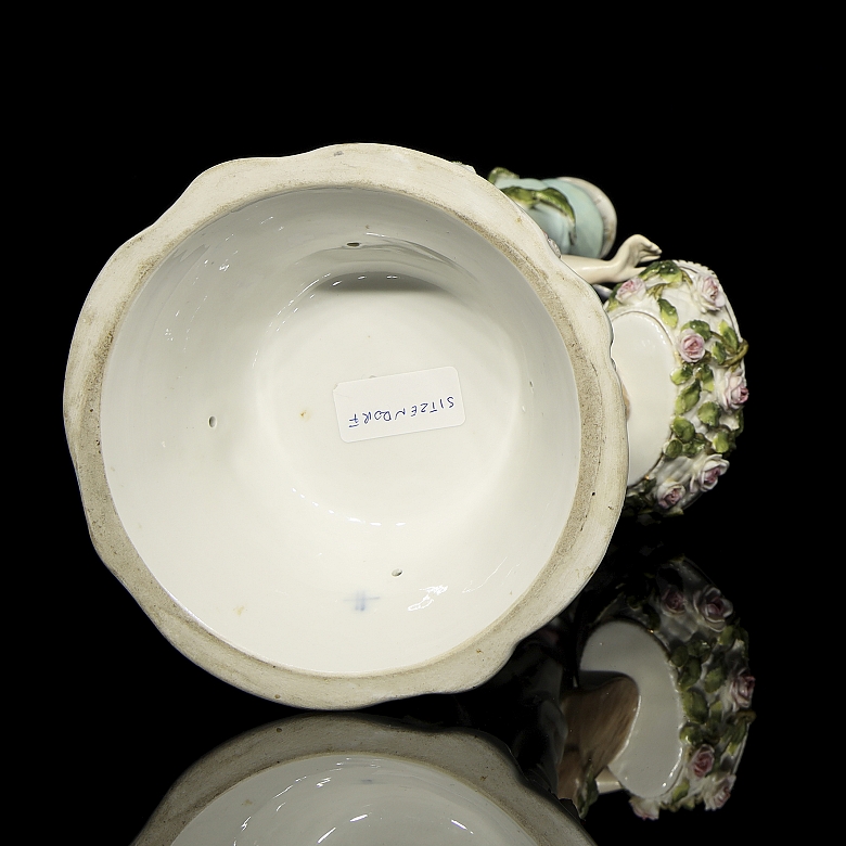 Alfred Voigt, Sitzendorf (1887-1900), Pair of Candlesticks, 19th century - 6