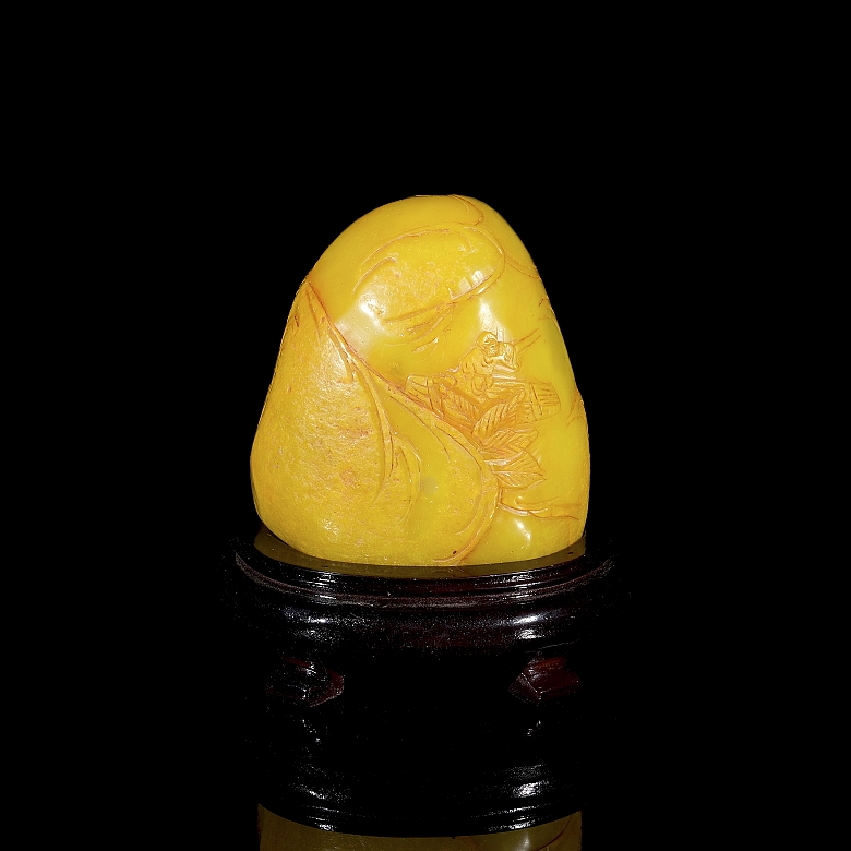 Shoushan stone seal ‘Scene on the Bridge’, Qing dynasty