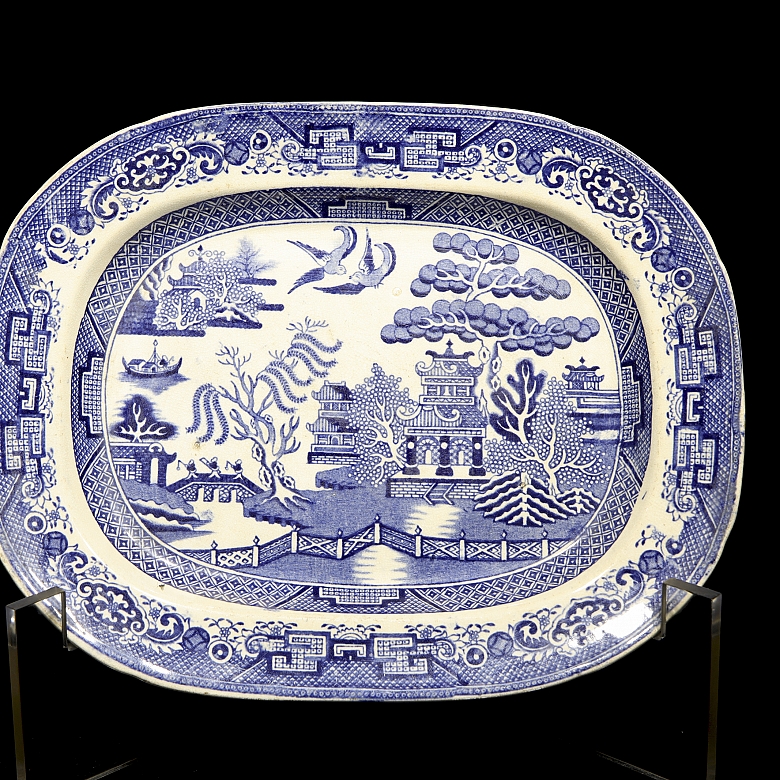 四只柳叶纹托盘,石质陶器,斯塔福德郡,十九世纪