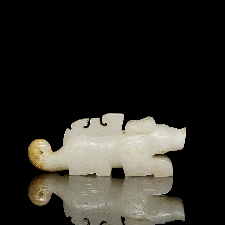 Figura de jade blanco