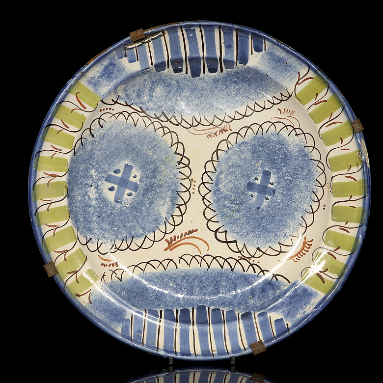 三件套釉面陶瓷盘，20世纪