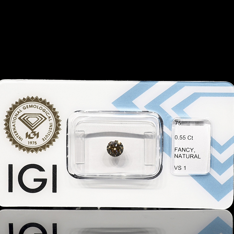 Diamante natural talla brillante, 0.55 ct, certificado IGI