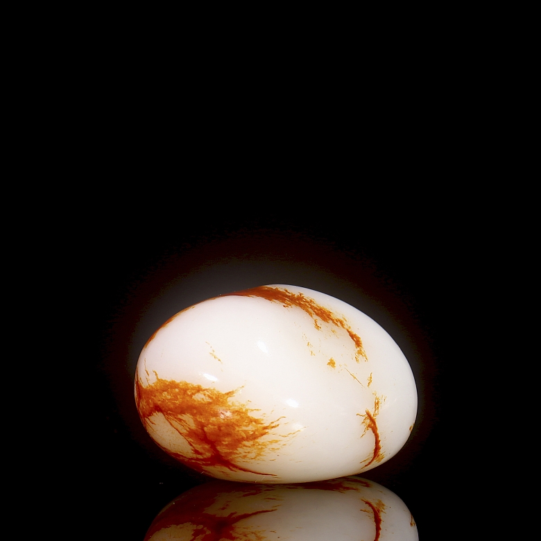 Guijarro de jade blanco de Hetian, dinastía Qing