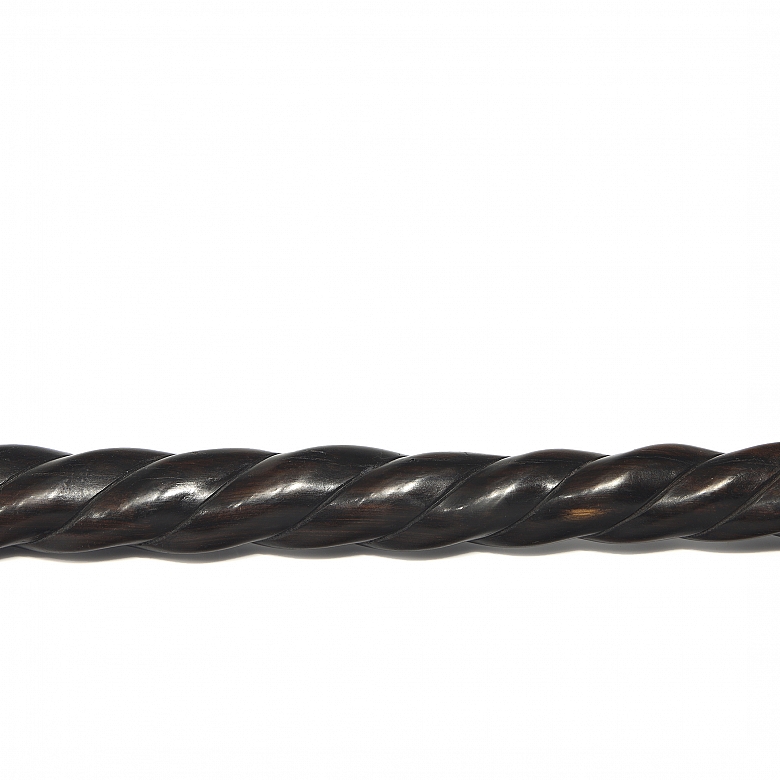 Wooden cane with helical shaft, 20th century - 5