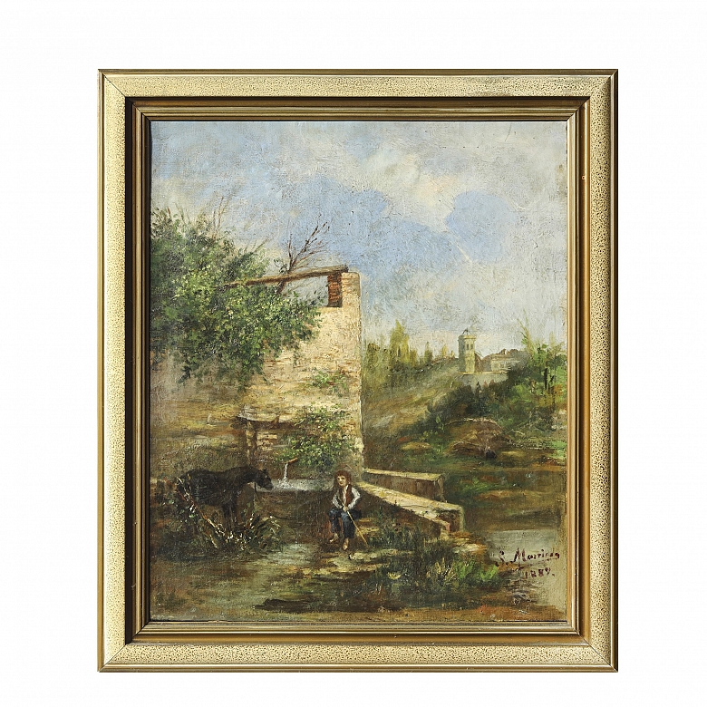 19th-century French school ‘In the Garden’