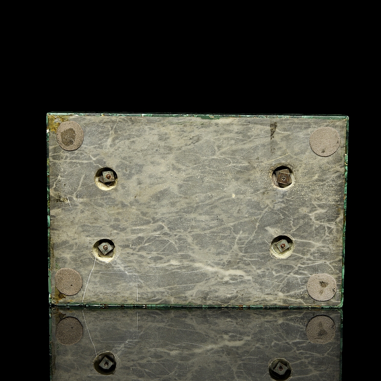 Louis XIV style scribe's desk on malachite, 19th century - 2