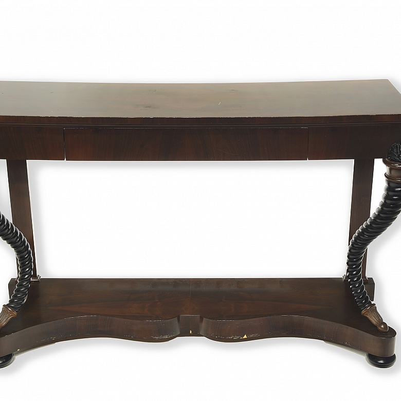 Carved wood console table, Empire style, 20th century