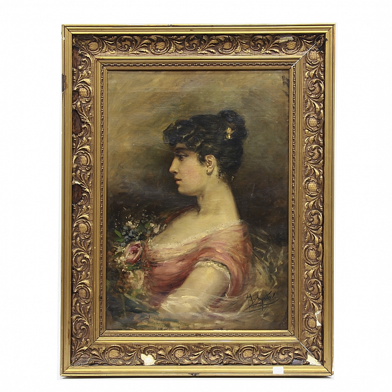 胡安·何塞·萨帕特·罗德里格斯 (Juan José Zapater Rodriguez) (1867 - 1922) 《持花的女士》