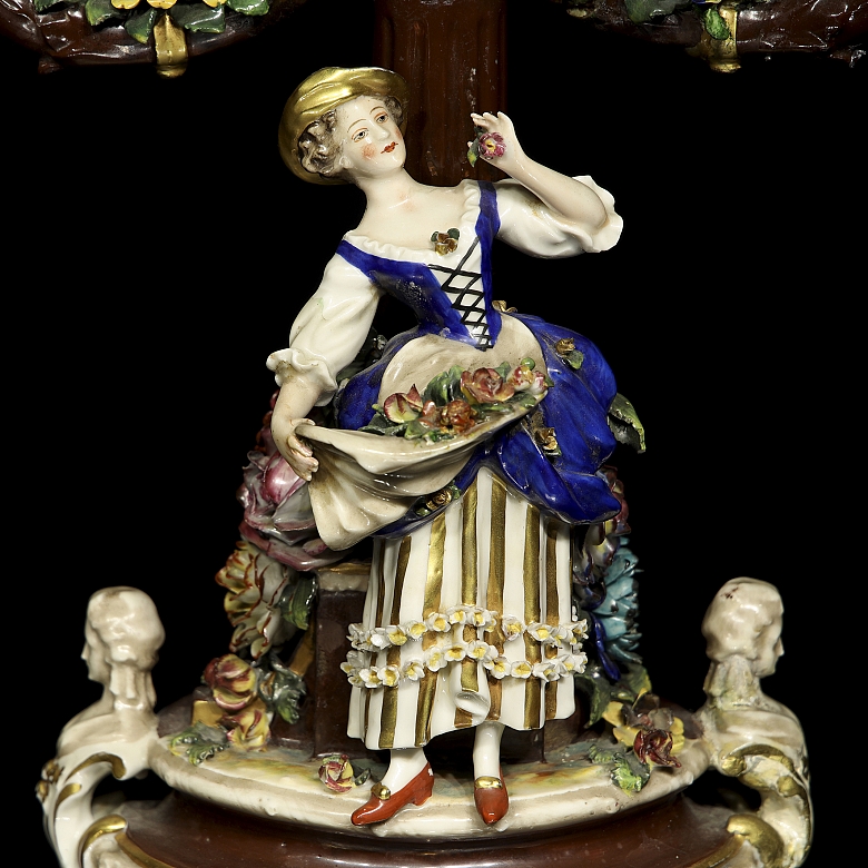 Capodimonte “Pair of porcelain candlesticks,” 20th century
