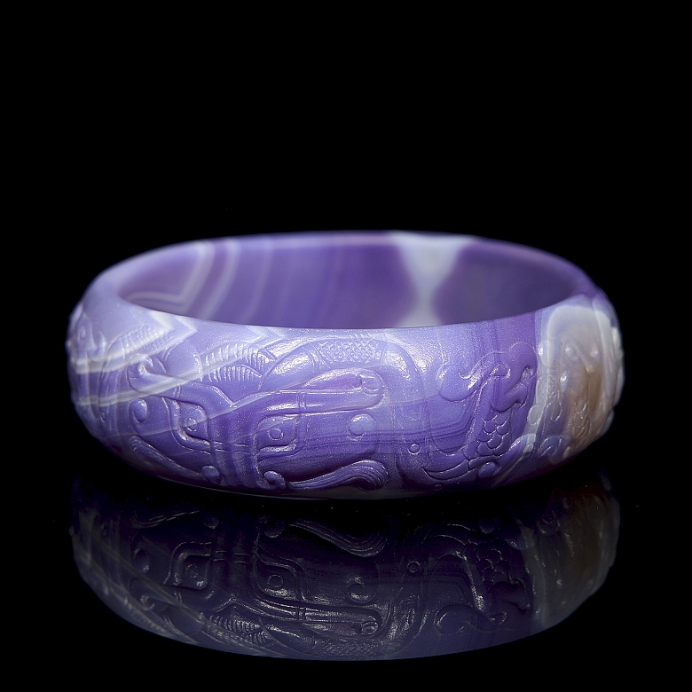 Brazalete de ágata morada 