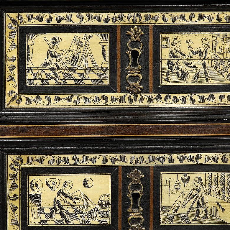 Bargueño de madera de fabricación valenciana, s.XX