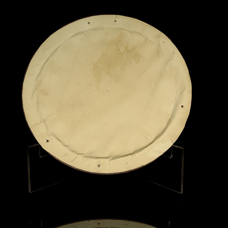 Cantonese porcelain dish with wooden frame, 20th century - 5