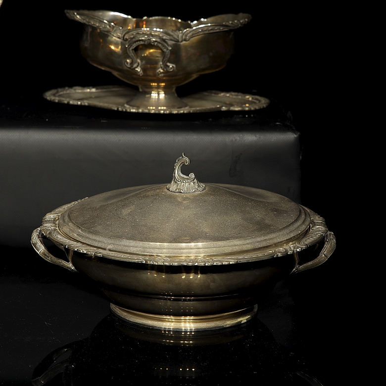 Conjunto de seis objetos de plata, s.XX