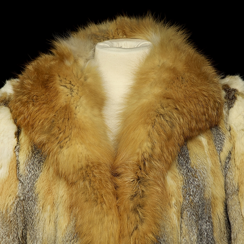 Short red fox fur coat