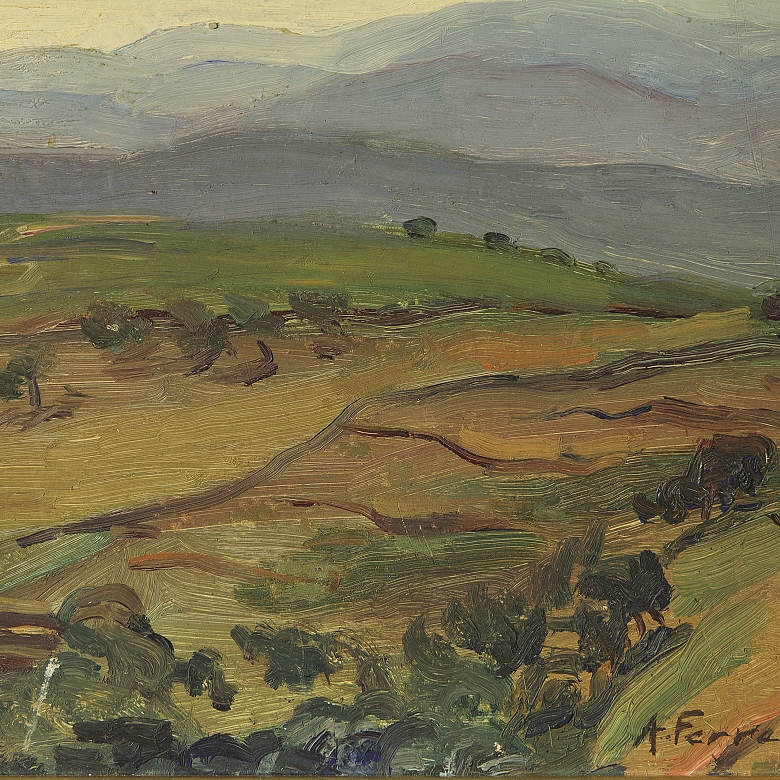 阿道夫·费雷尔·安格拉尔 Adolfo Ferrer Anglar（1906–1993）《山谷风光》1968年 - 3
