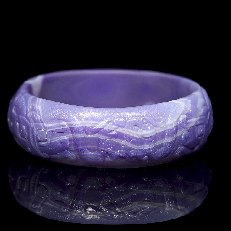 Brazalete de ágata morada 