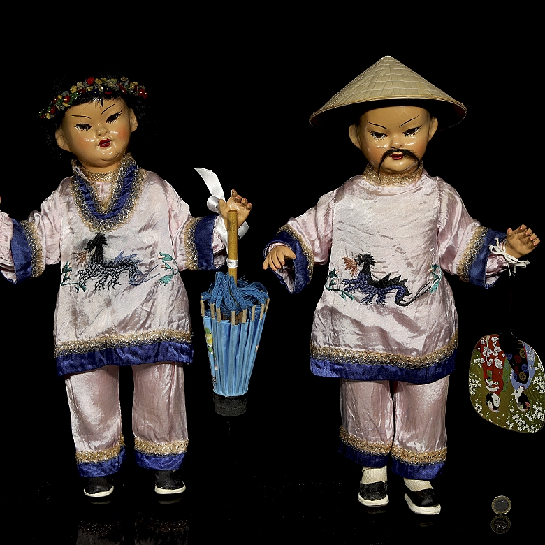 Pareja muñecos chinos, c.1950-1960
