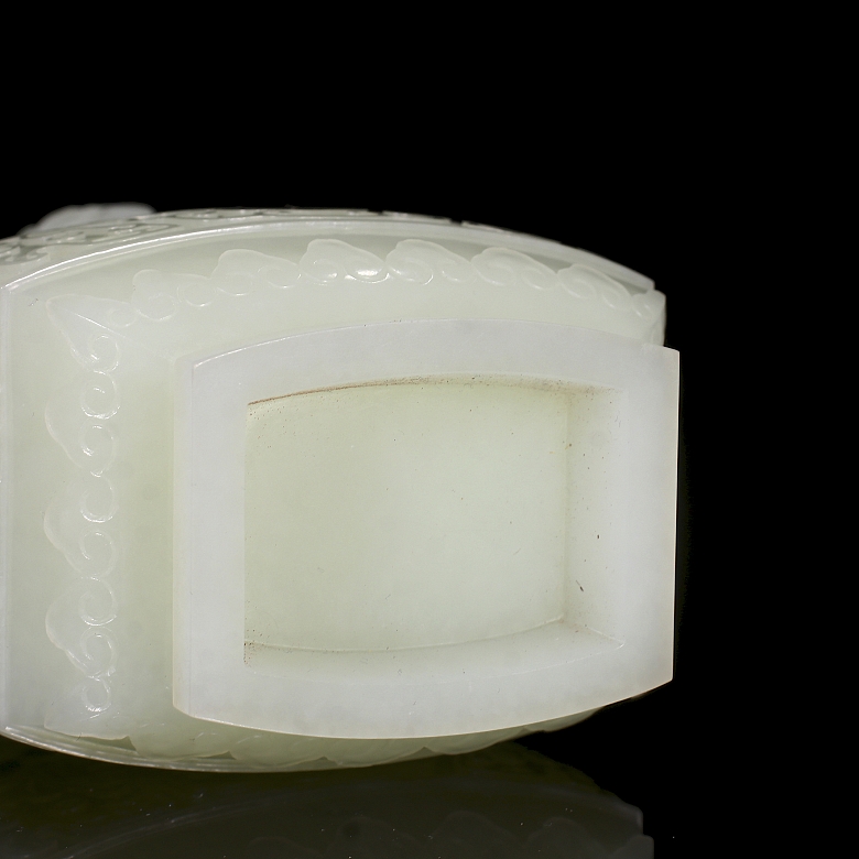 Jarrón colgante de jade blanco de Hetian, dinastía Qing