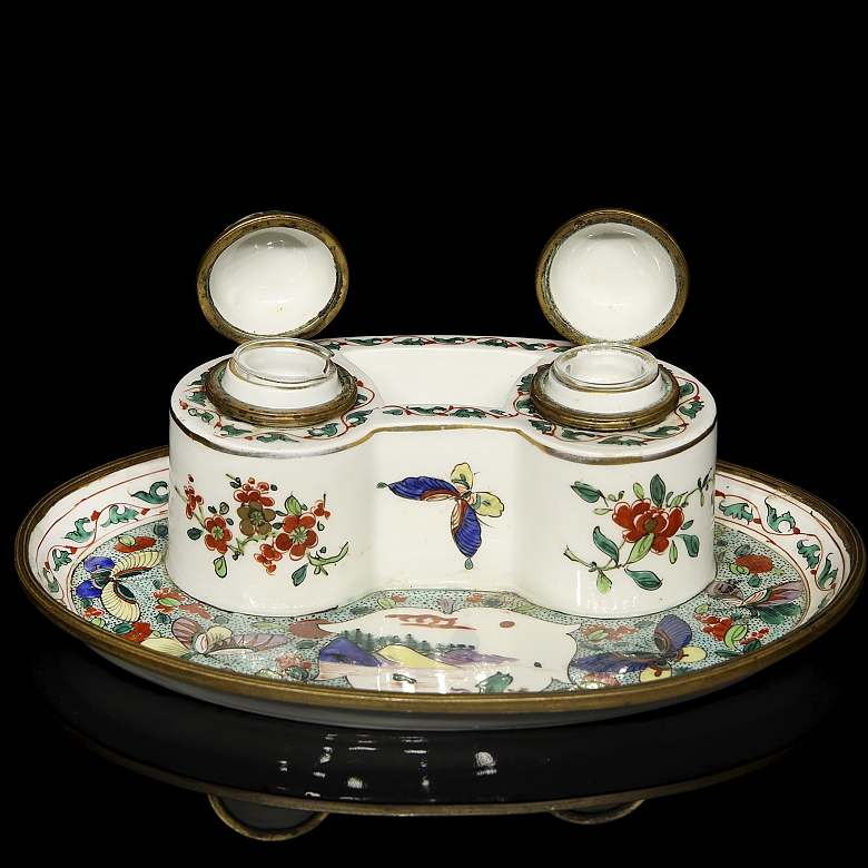 Chantilly style porcelain scrivener's desk, 19th century - 3