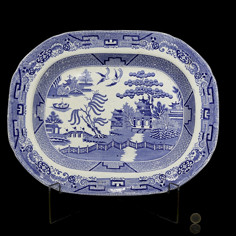 英国陶瓷托盘，“皇家石瓷”，19世纪