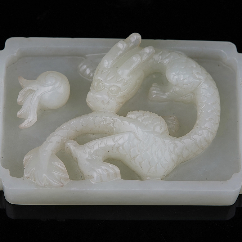 Recipiente de jade blanco de Hotian 