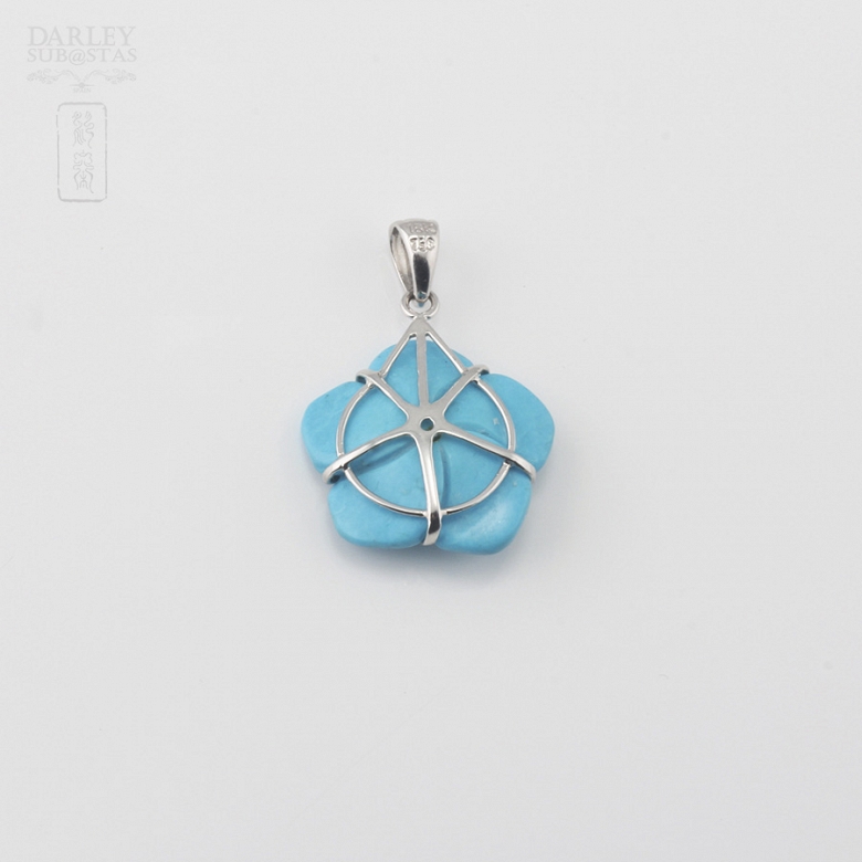 绿松石18K白金挂坠 - 3