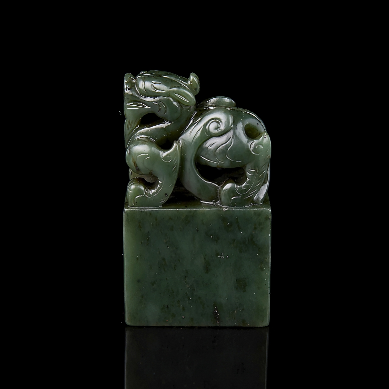 Sello de jade verde 