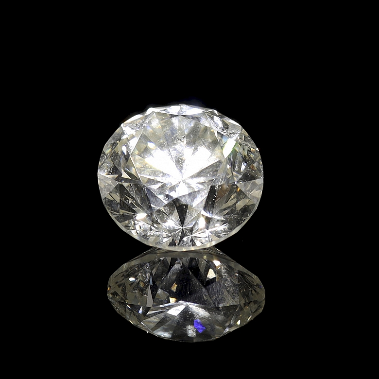 Diamante natural en talla brillante, 3.00 ct, certificado HRD